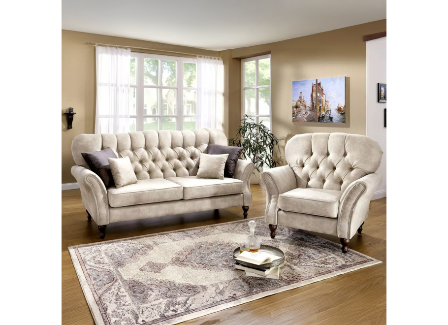 Sofa trzyosobowa pikowana glamour Chesterfield  BOGOTA 2