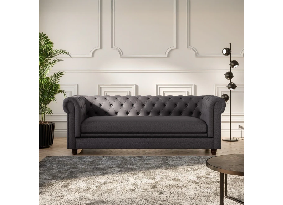 Sofa trzyosobowa z funkcją spania pikowana Chesterfield SYDNEY