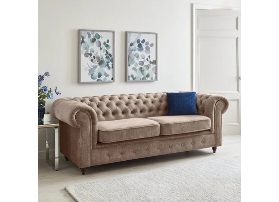 Sofa trzyosobowa pikowana Chesterfield VALENCIA