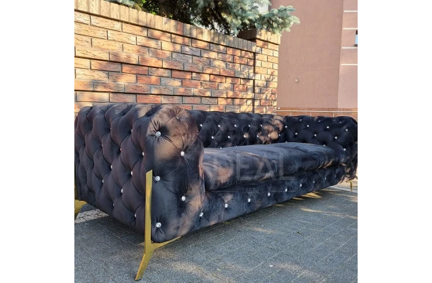 Sofa trzyosobowa pikowana glamour Chesterfield TEO HIGH BLINK 3 - design i funkcjonalnosc w parze