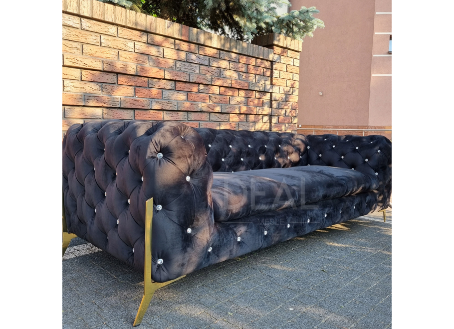 Sofa trzyosobowa pikowana glamour Chesterfield TEO HIGH BLINK 3 2