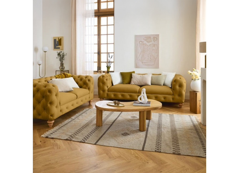 Sofa trzyosobowa pikowana TEO WOOD Chesterfield 2