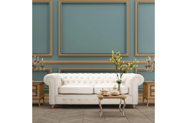 Sofa 2,5 osobowa pikowana Chesterfield z funkcją spania Fins - design i funkcjonalnosc w parze