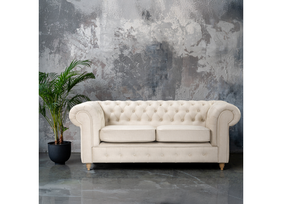Sofa dwuosobowa pikowana Chesterfield z funkcją spania Fins 2