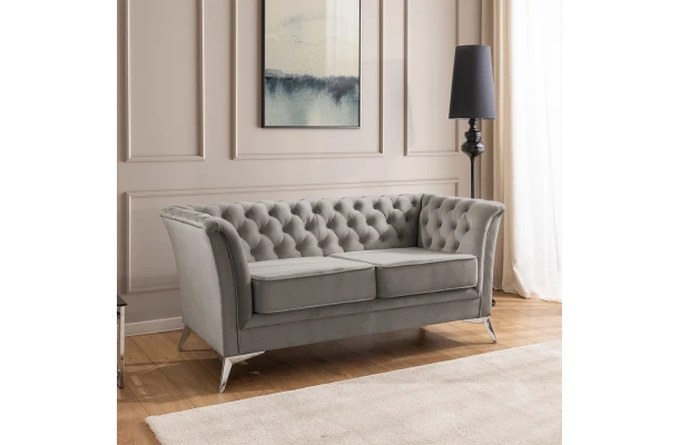 Sofa dwuosobowa pikowana Chesterfield HASSO BIS - design i funkcjonalnosc w parze