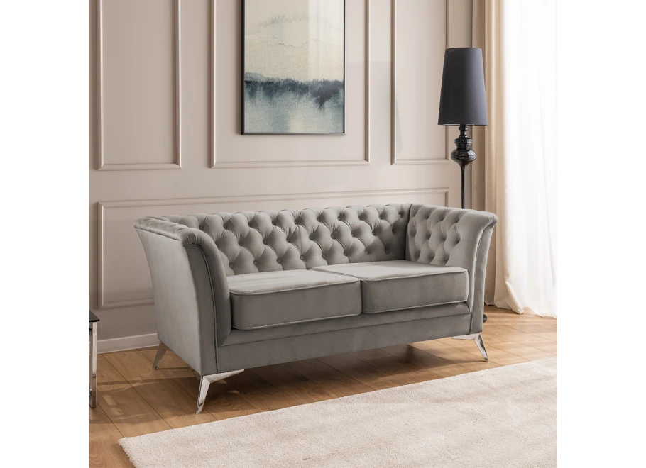 Sofa dwuosobowa pikowana Chesterfield HASSO BIS
