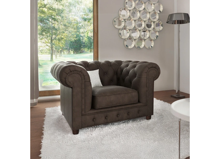 Chesterfield fotel pikowany SOLARIS