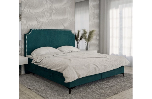 Łóżko kontynentalne w stylu glamour  LANO - design i funkcjonalnosc w parze