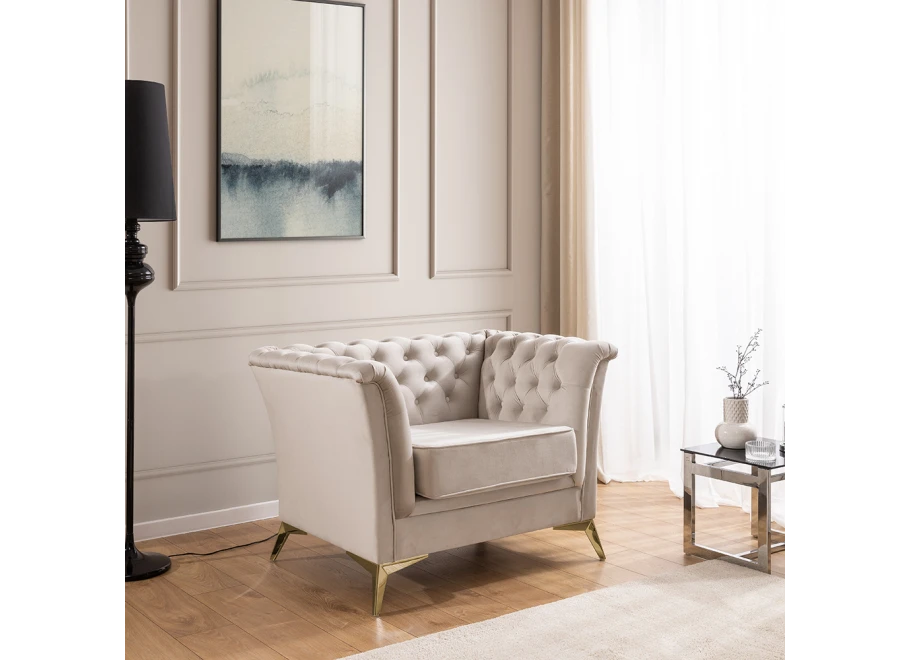 Fotel pikowany chesterfield HASSO BIS