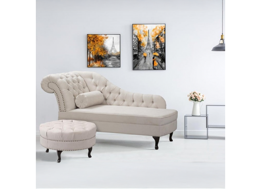 Szezlong Glamour Mona Eksluzywny Pikowany 2