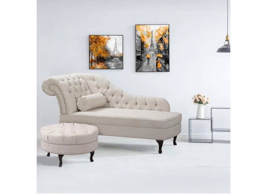 Szezlong Glamour Mona Eksluzywny Pikowany