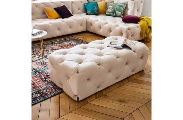 Puf pikowany Chesterfield 130x65 BENTLEY - design i funkcjonalnosc w parze