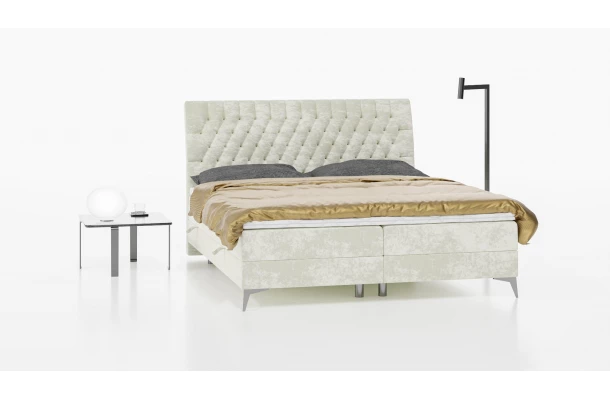 Łóżko kontynentalne pikowane glamour KOLIN - design i funkcjonalnosc w parze