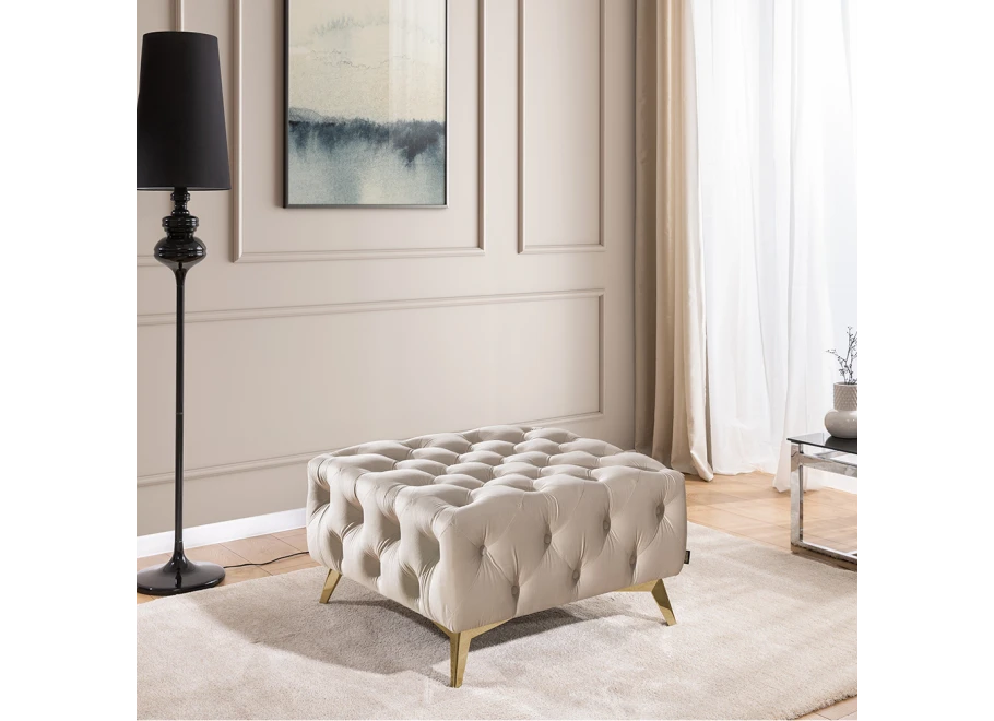 Puf pikowany Chesterfield 80x80 HASSO BIS