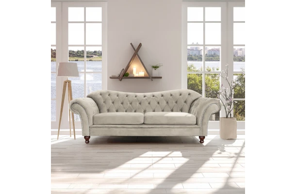 Sofa trzyosobowa pikowana Chesterfield PARIS - design i funkcjonalnosc w parze