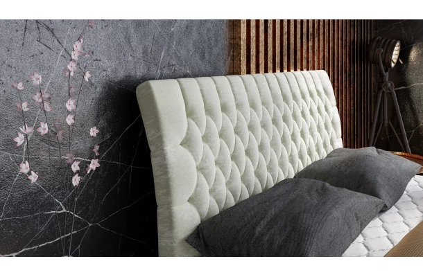Łóżko kontynentalne pikowane glamour KOLIN - design i funkcjonalnosc w parze