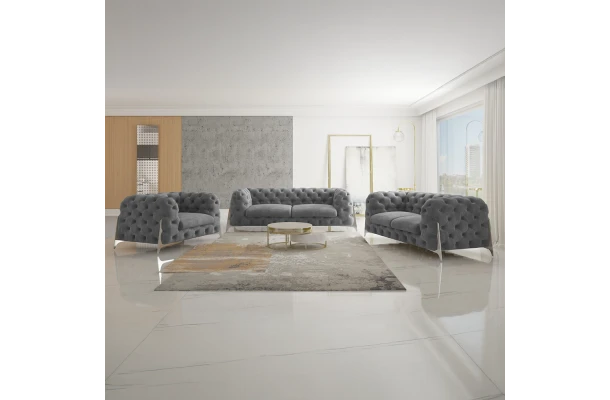 Zestaw mebli pikowanych Chesterfield luksusowy 3+2+1 KALIFORNIA - design i funkcjonalnosc w parze