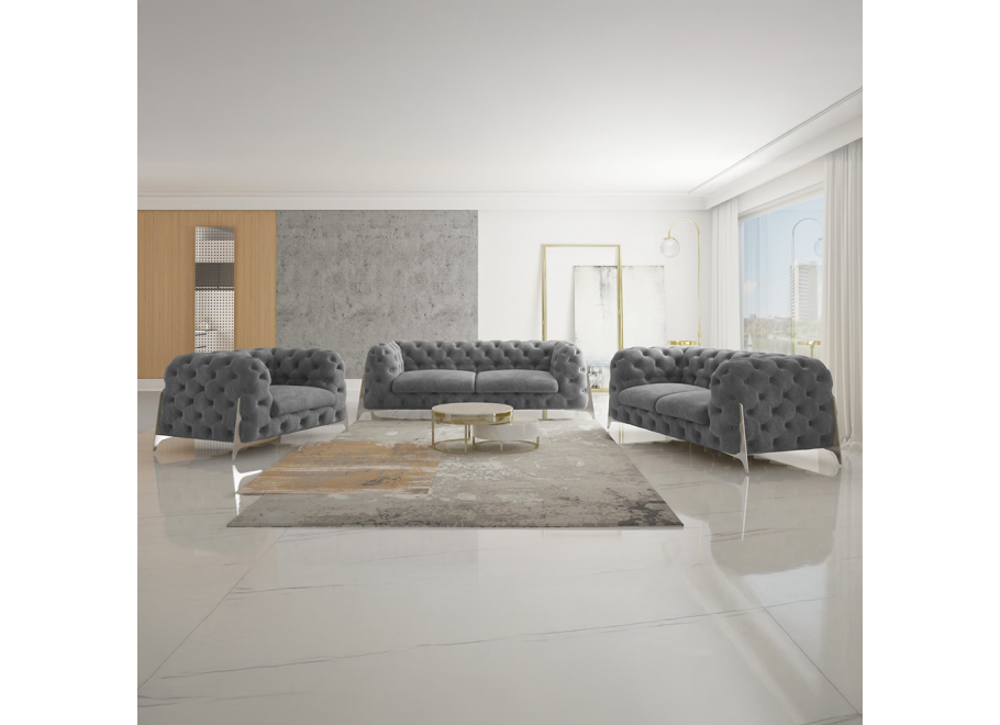 Zestaw mebli pikowanych Chesterfield luksusowy 3+2+1 KALIFORNIA 2