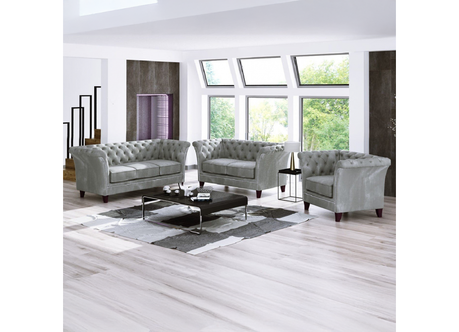 Zestaw mebli pikowanych glamour 3+2+1 HASSO 2