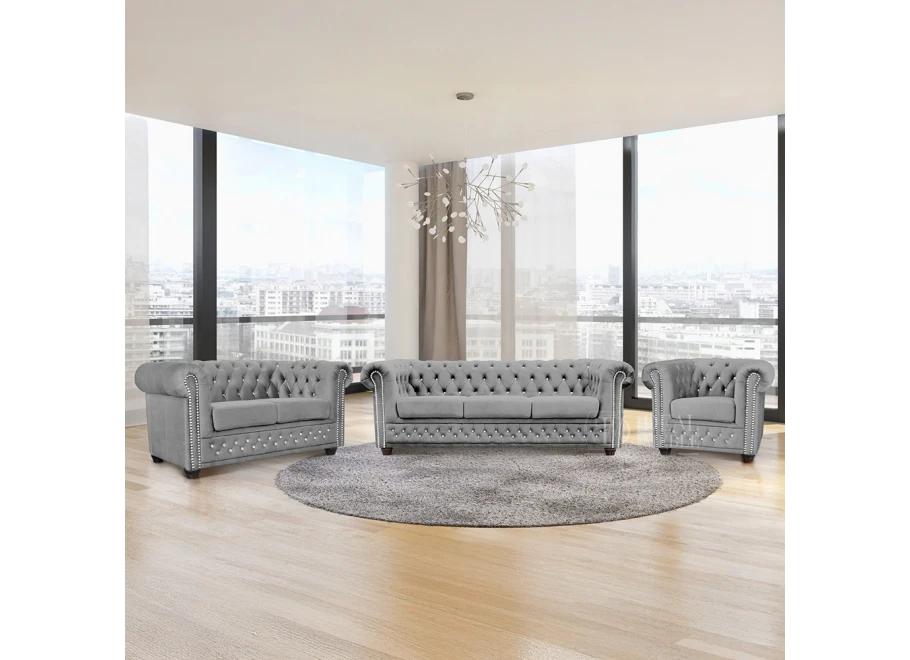 Zestaw mebli pikowanych Chesterfield 3+2+1 FELIX BLINK