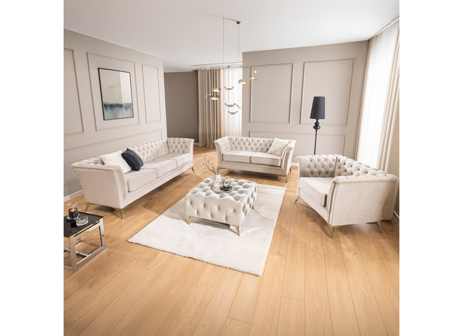 Zestaw mebli pikowanych Chesterfield 3+2+1 Hasso Bis 2