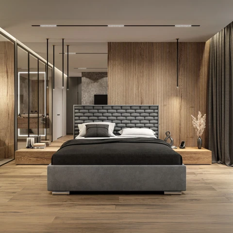 Łóżko tapicerowane glamour KING BED
