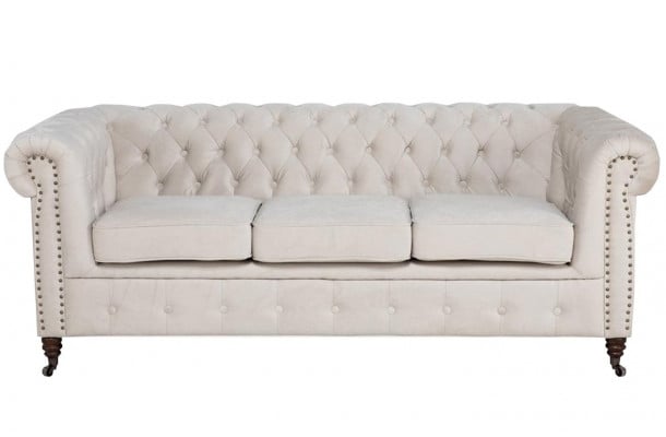 Sofa trzyosobowa pikowana Chesterfield VINCENT