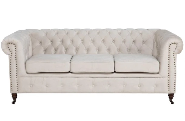 Sofa trzyosobowa pikowana Chesterfield VINCENT - design i funkcjonalnosc w parze