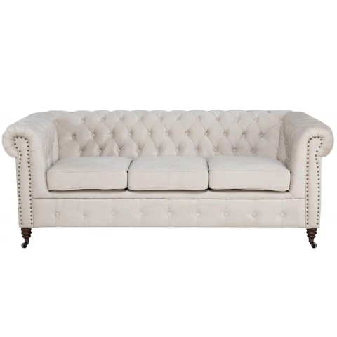 Sofa trzyosobowa pikowana Chesterfield VINCENT