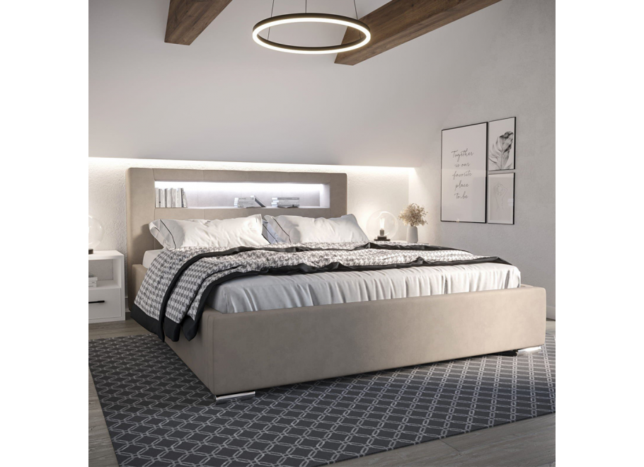 Łóżko tapicerowane PRESTIGE LED 2
