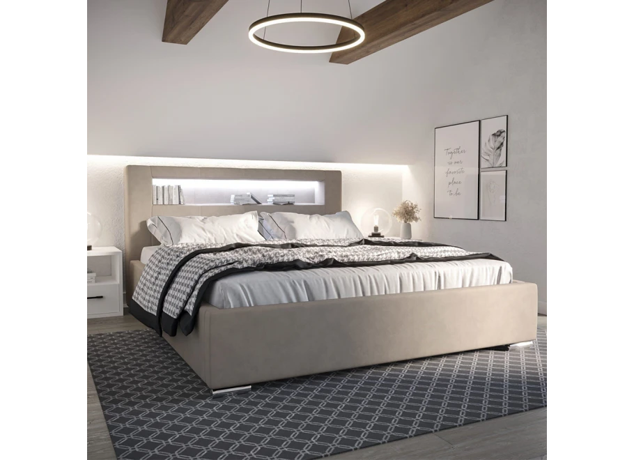 Łóżko tapicerowane PRESTIGE LED