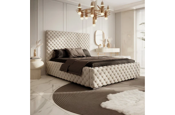 Łóżko tapicerowane  glamour extra MALMO - design i funkcjonalnosc w parze