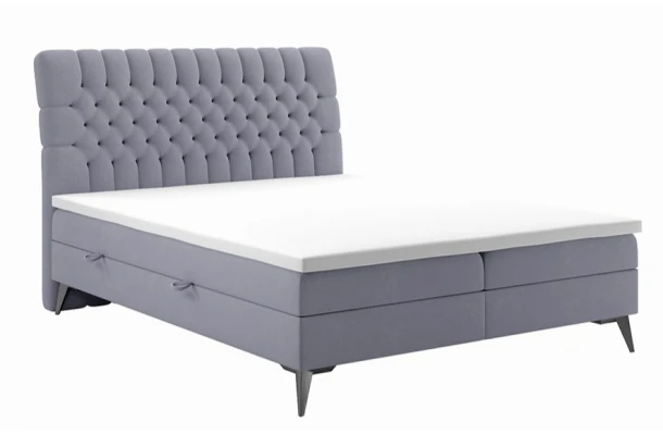 Łóżko kontynentalne pikowane glamour KOLIN - design i funkcjonalnosc w parze
