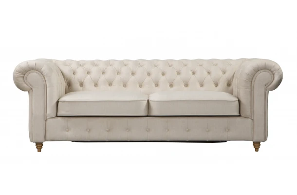 Sofa 2,5 osobowa pikowana Chesterfield z funkcją spania Fins - design i funkcjonalnosc w parze