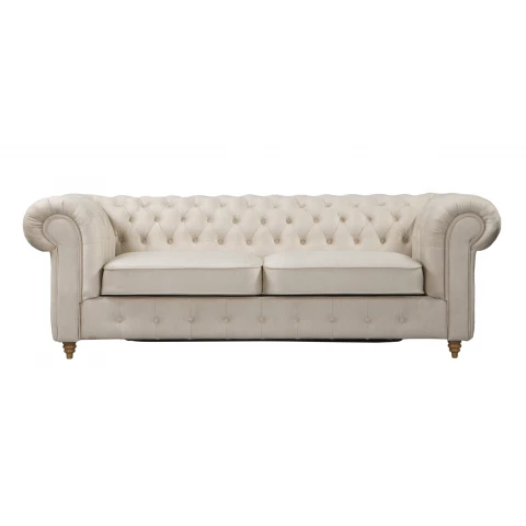 Sofa 2,5 osobowa pikowana Chesterfield z funkcją spania Fins