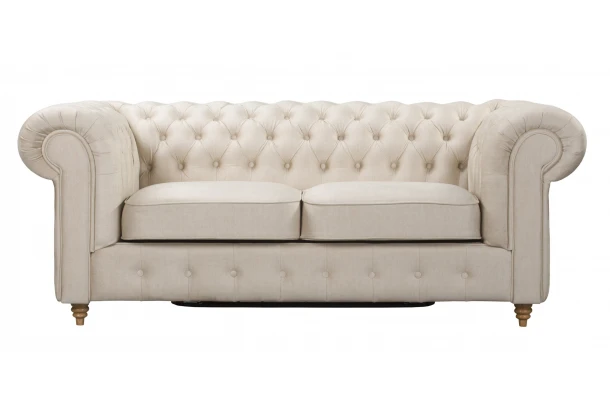 Sofa dwuosobowa pikowana Chesterfield z funkcją spania Fins - design i funkcjonalnosc w parze