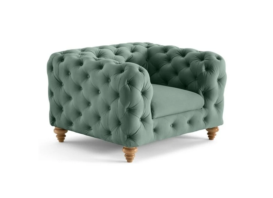 Fotel pikowany TEO WOOD Chesterfield