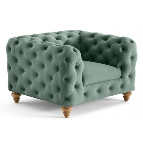 Fotel pikowany TEO WOOD Chesterfield