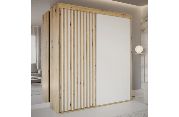Szafa przesuwna dwudrzwiowa z lamelami na wymiar ZEUS - design i funkcjonalnosc w parze