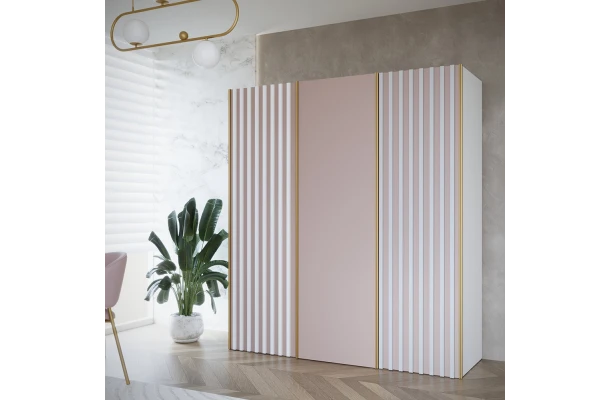 Szafa przesuwna trzydrzwiowa z lamelami na wymiar TANIA PREMIUM - design i funkcjonalnosc w parze
