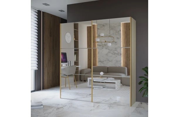 Szafa przesuwna dwudrzwiowa z lustrami na wymiar ORI PREMIUM - design i funkcjonalnosc w parze