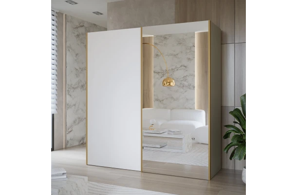 Szafa przesuwna dwudrzwiowa z lustrem na wymiar HAMAL PREMIUM - design i funkcjonalnosc w parze