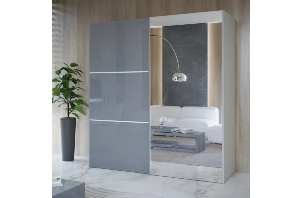 Szafa przesuwna dwudrzwiowa z lacobelem i lustrem na wymiar ASTERION PREMIUM - design i funkcjonalnosc w parze
