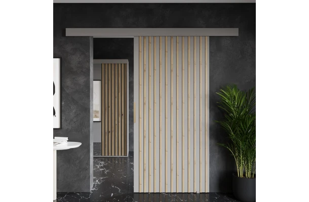 Drzwi przesuwne naścienne z lamelami AROMA - design i funkcjonalnosc w parze