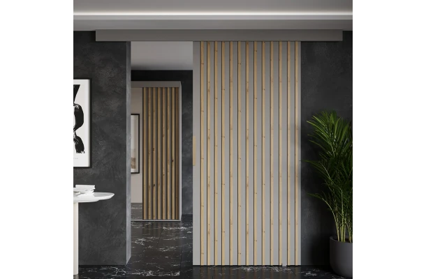 Drzwi przesuwne sufitowe z lamelami AROMA - design i funkcjonalnosc w parze