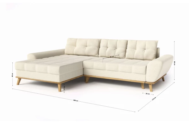 Narożnik czteroosobowy z funkcją spania nowoczesny GAMBO - design i funkcjonalnosc w parze