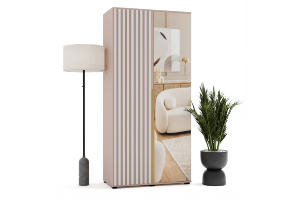 Szafa uchylna dwudrzwiowa z lustrem i lamelami na wymiar Verona - design i funkcjonalnosc w parze