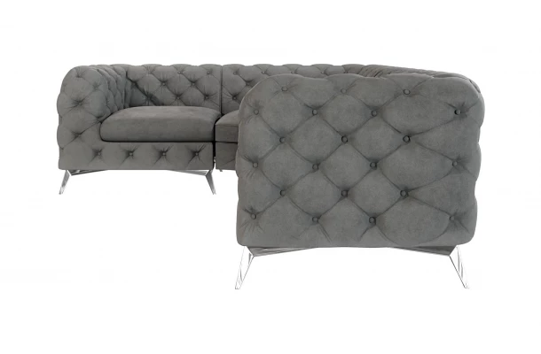 Narożnik czteroosobowy luksusowy pikowany Chesterfield TEO 1+E+2 - design Narożnik czteroosobowy luksusowy pikowany Chesterfield TEO 1+E+2 - design