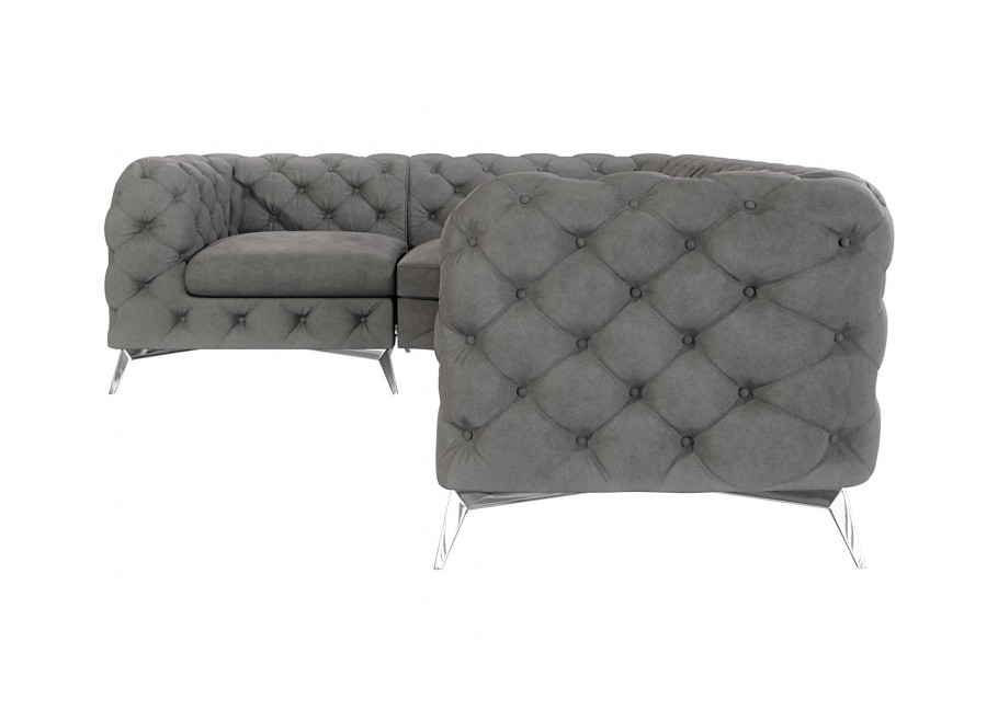 Narożnik czteroosobowy luksusowy pikowany Chesterfield TEO 1+E+2 3