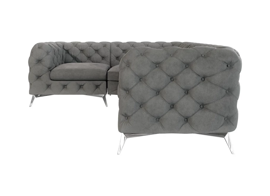 Narożnik czteroosobowy luksusowy pikowany Chesterfield TEO 1+E+2 Narożnik czteroosobowy luksusowy pikowany Chesterfield TEO 1+E+2